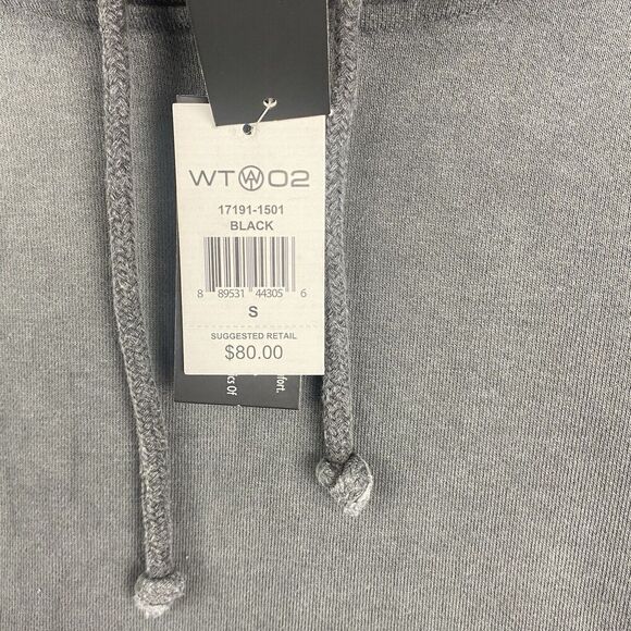 WT02 Hoodie Mens Small Black Gray Camo Short Sleeve Pockets Pullover Casual - Picture 4 of 10